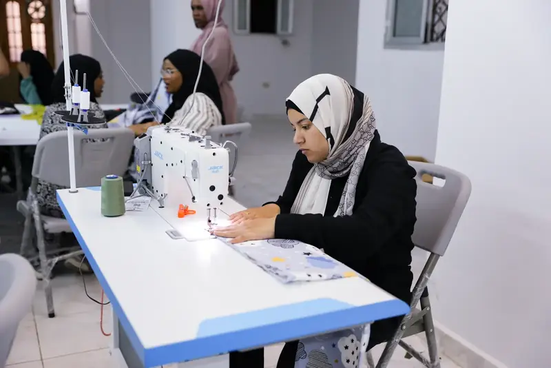 Sewing training at Impact’s workshop in Alexandria