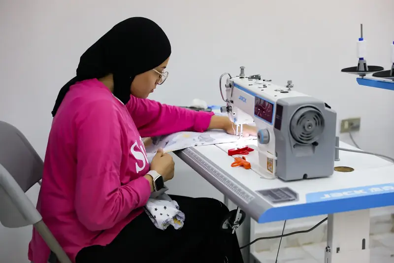 Sewing training at Impact’s workshop in Alexandria