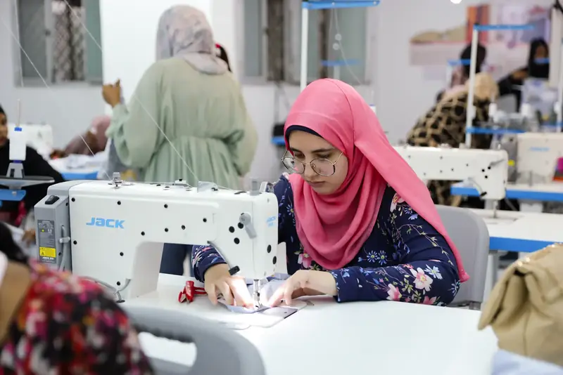 Sewing training at Impact’s workshop in Alexandria