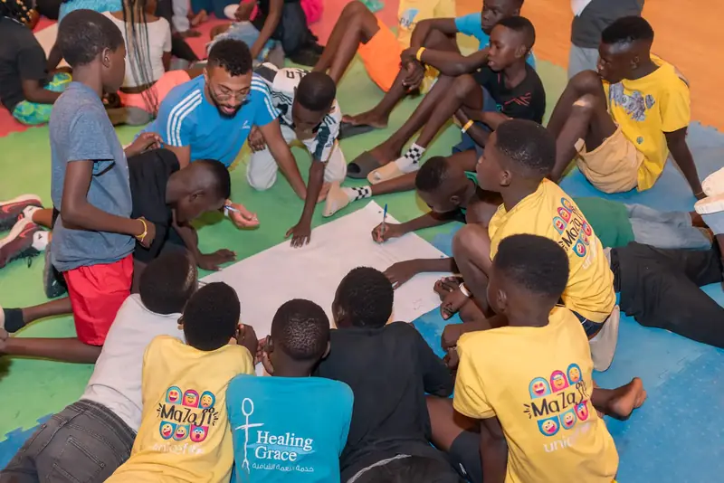 Mazaji emotional-awareness camp, supported by UNICEF