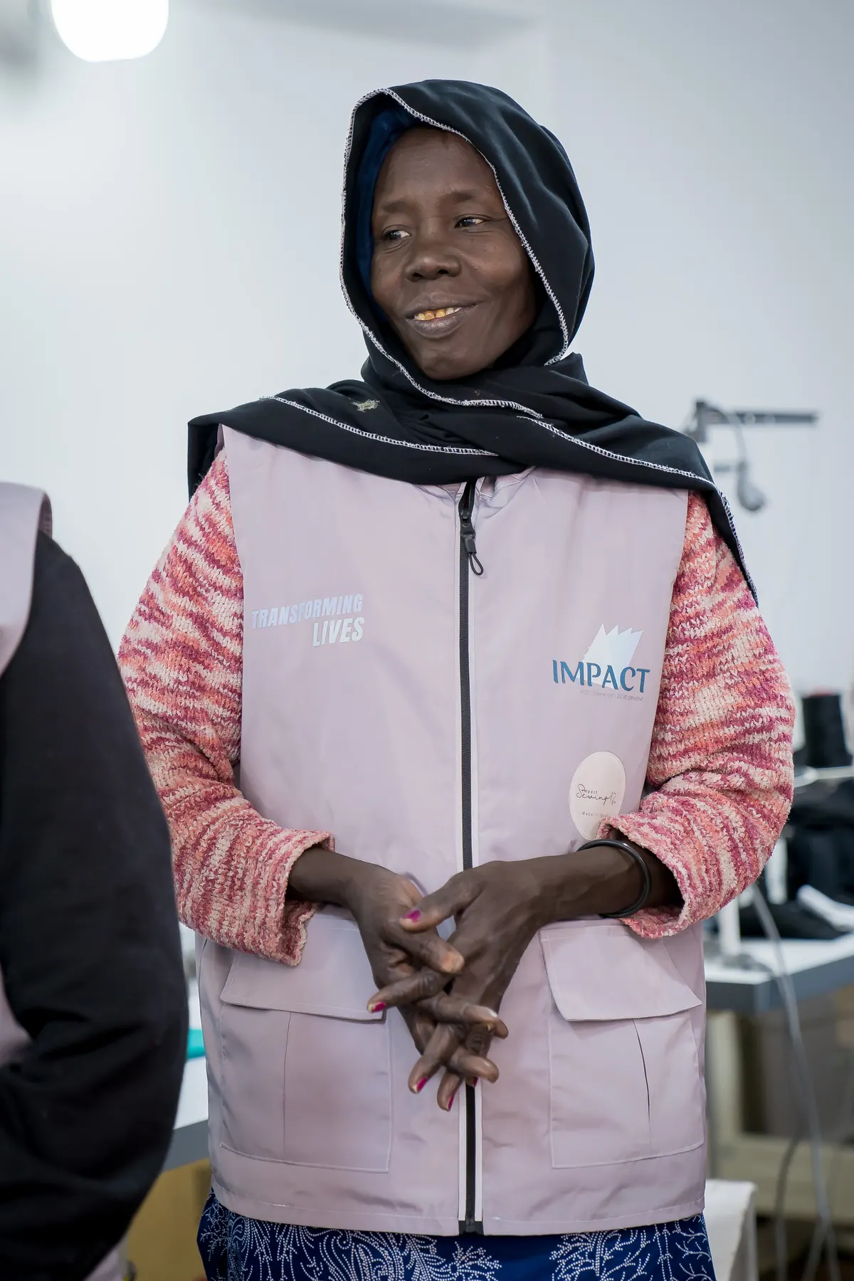 Portrait of a sewing factory employee