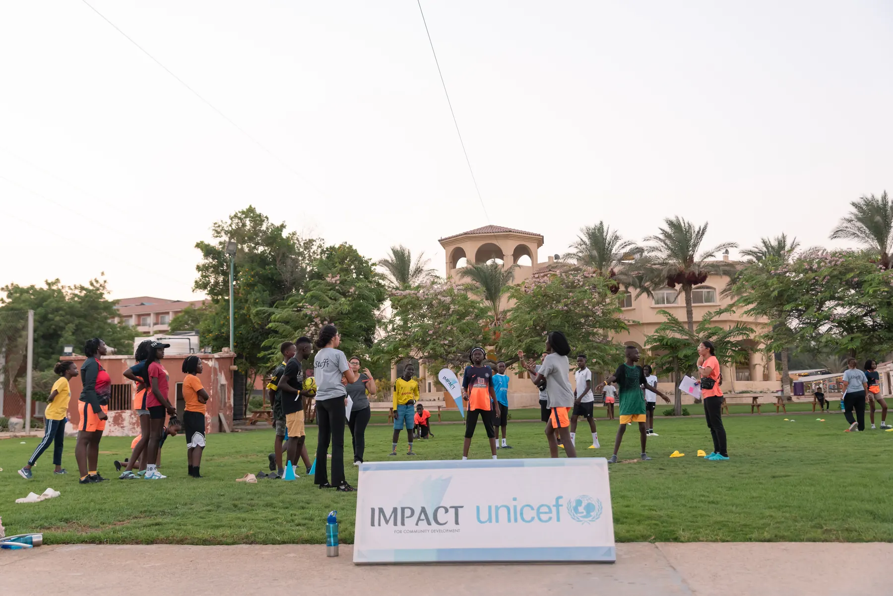 Outdoor games on the camp field